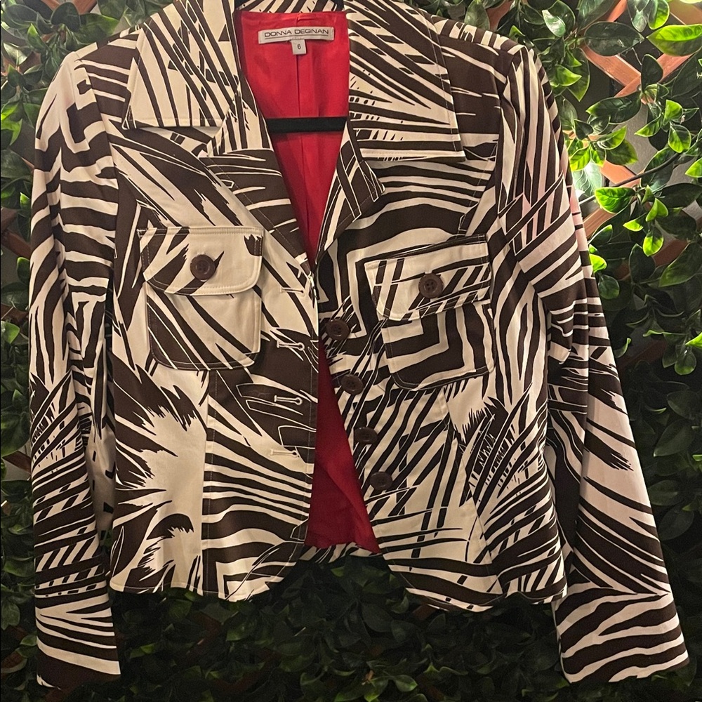 Stylish Brown and White Zebra Print Blazer
